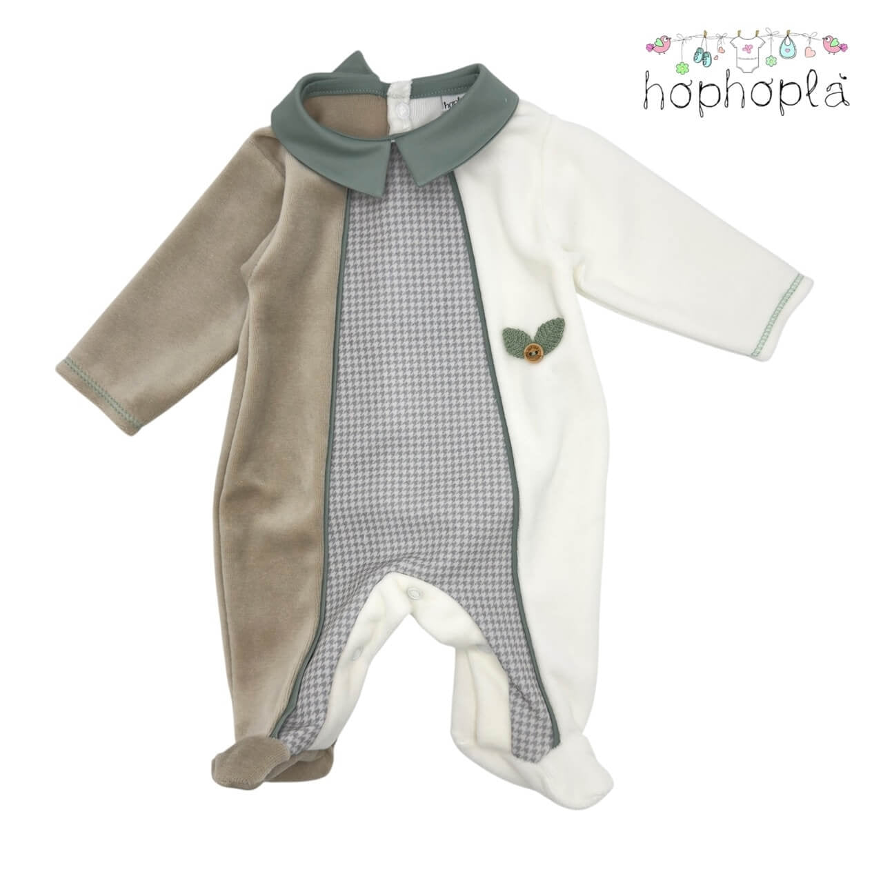Strampler aus Nickistoff HopHoplà Liam