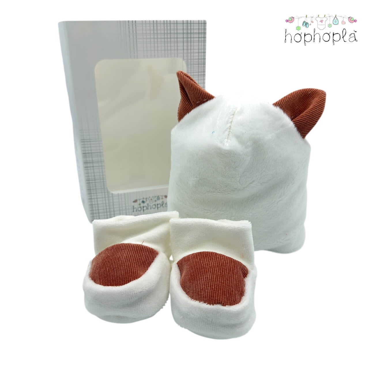 Set Mütze + Schuhe aus Chenille HopHoplà Enea