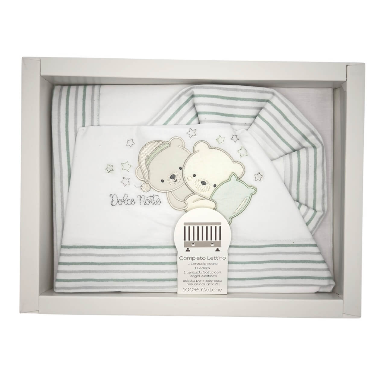 Completo Lettino Bruco Bruco 100% Cotone