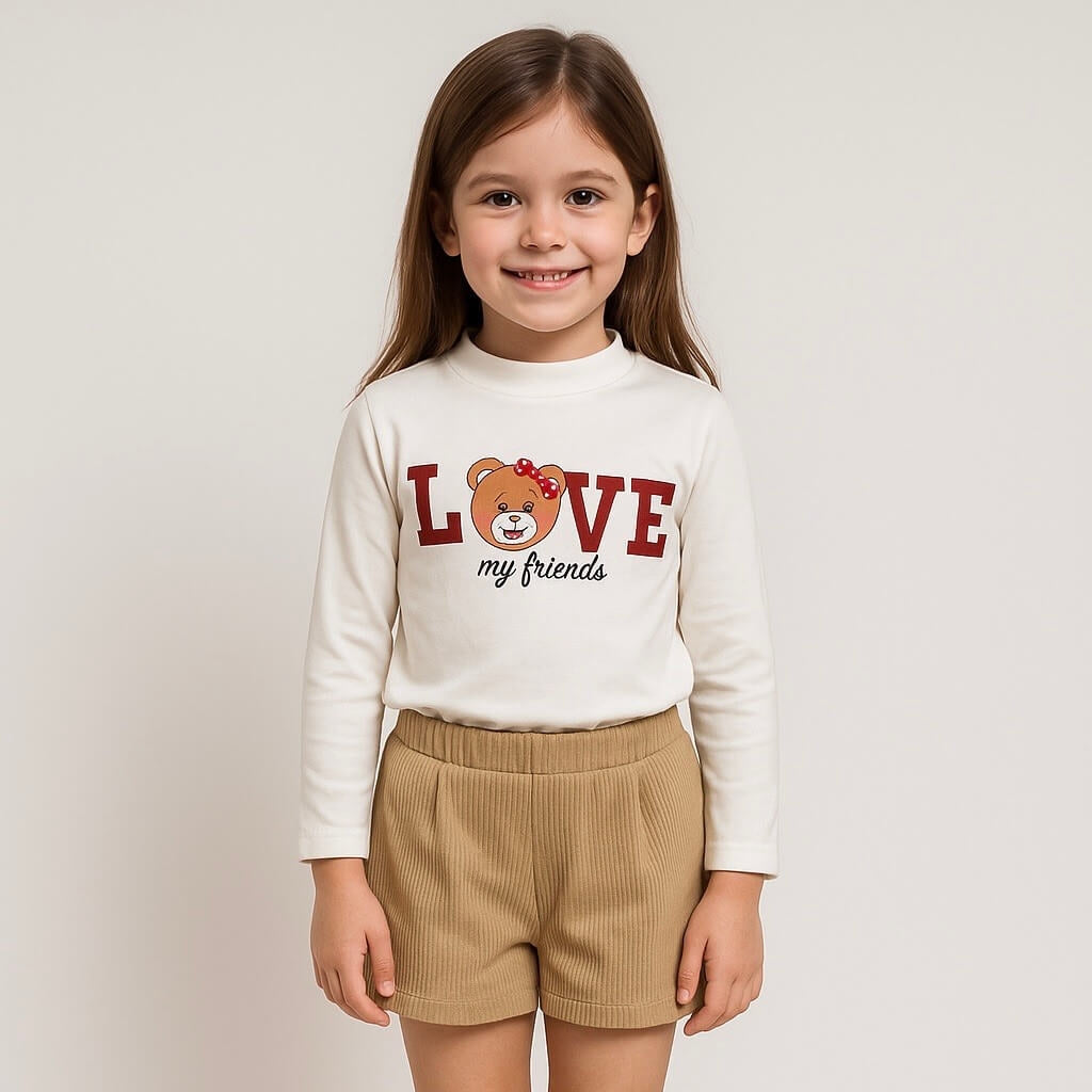 Warmes Baby-Mädchen-Outfit aus Baumwolle