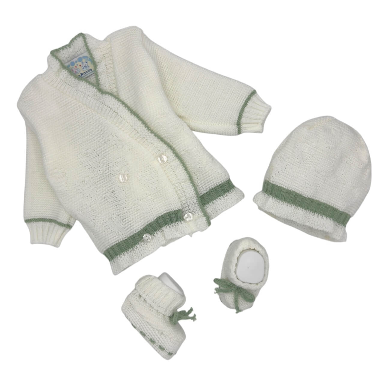 Golfino+Scarpette+Cappello in Misto Lana 0/6 Mesi