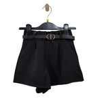 Shorts aus Flanell mit Gürtel