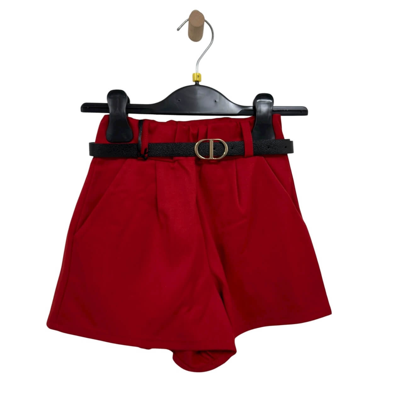 Shorts aus Flanell mit Gürtel
