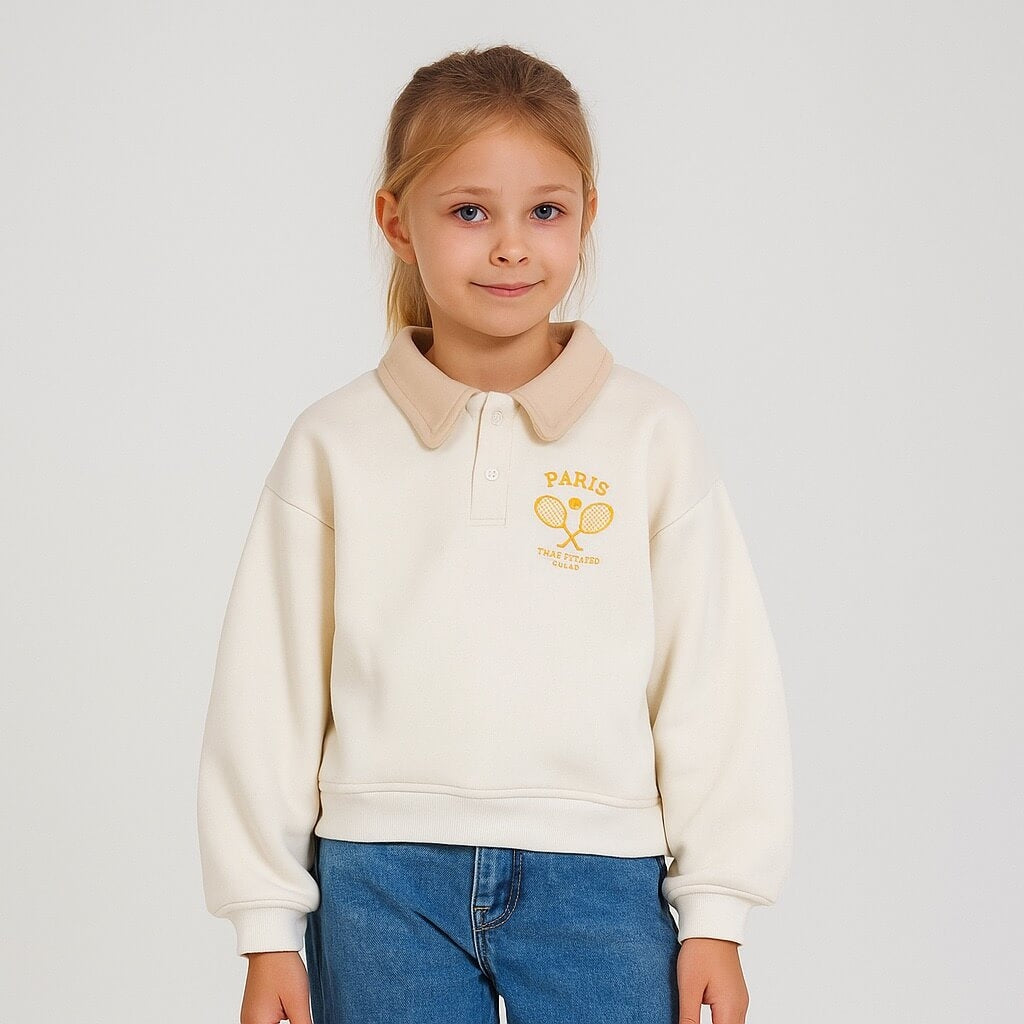 Felpa Invernale Bimba Collo Polo