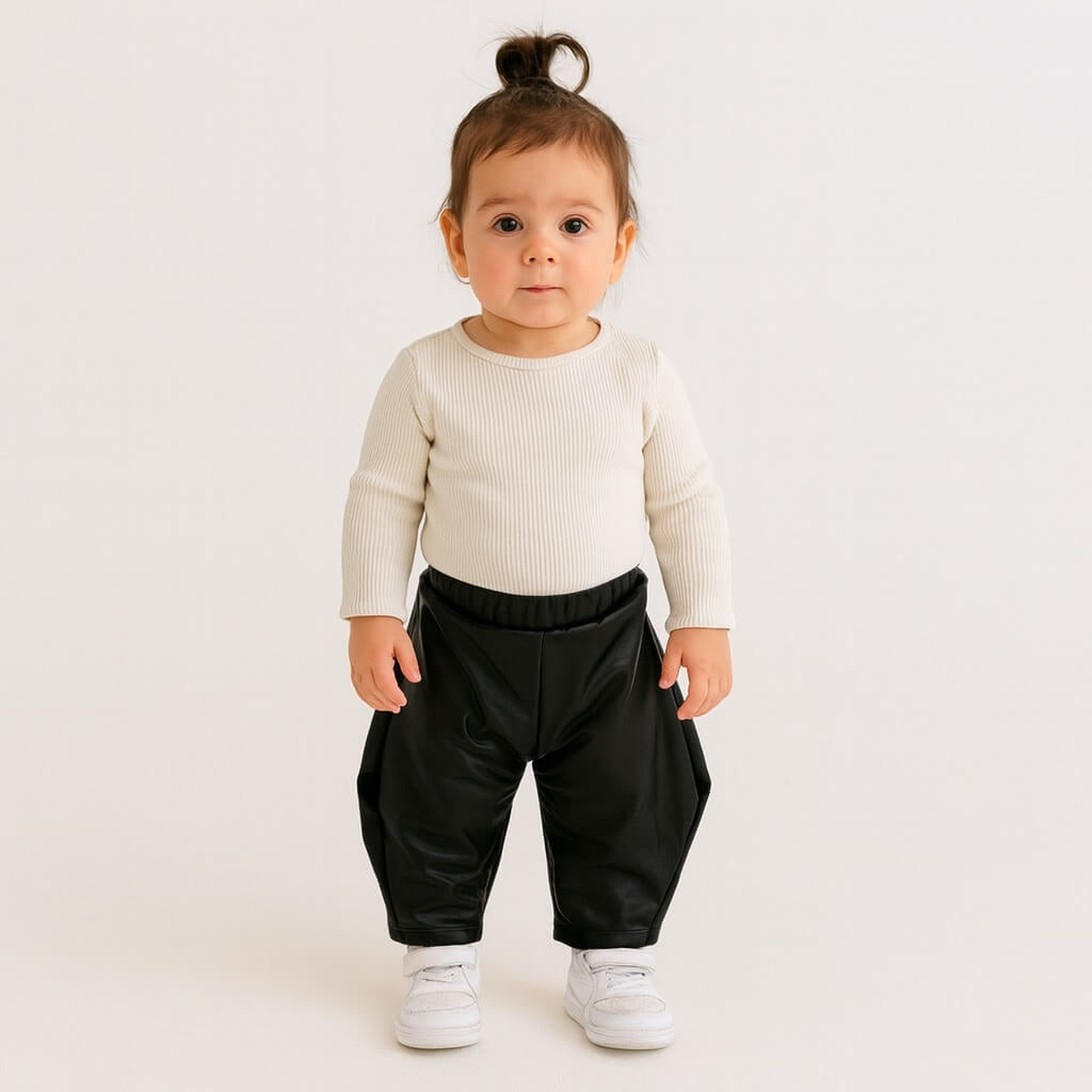 Pantalone in ecopoelle Ballon Neonata