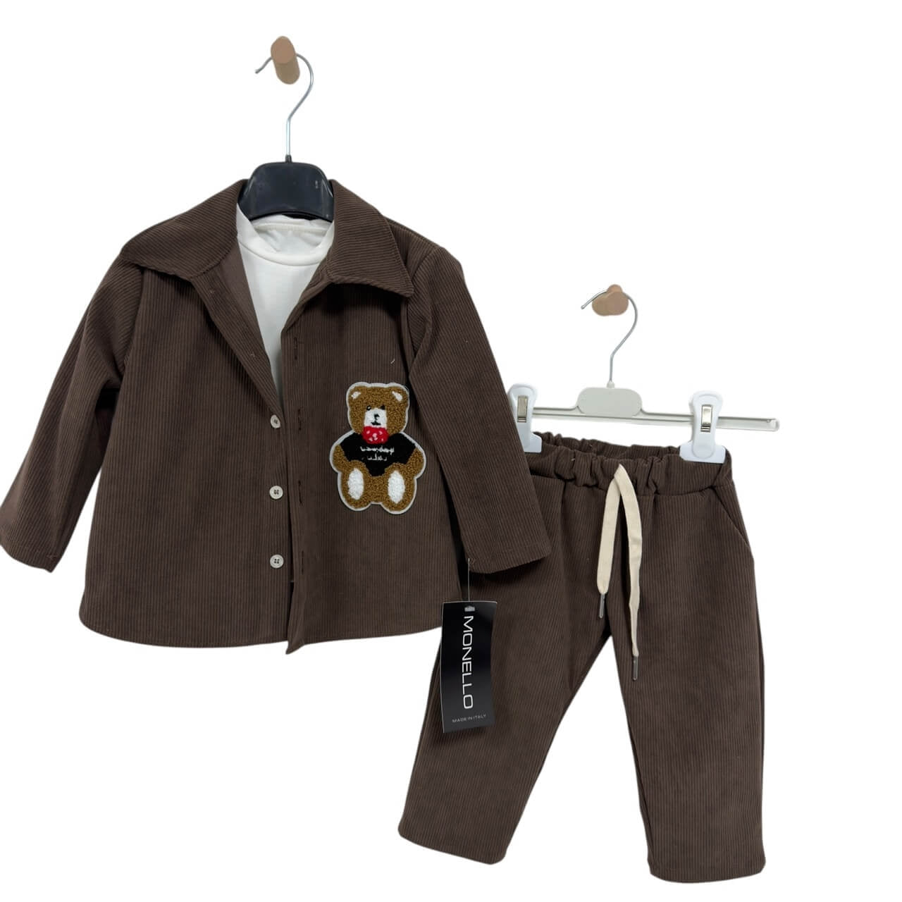 Completo neonato velluto 3 pezzi