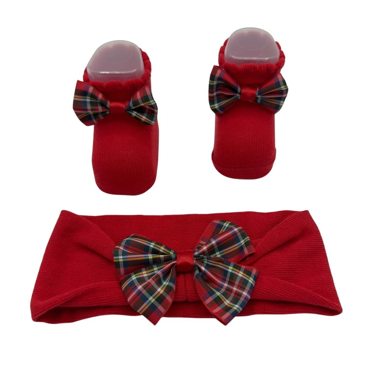 Babyschuhe + Stirnband-Set aus warmer Baumwolle
