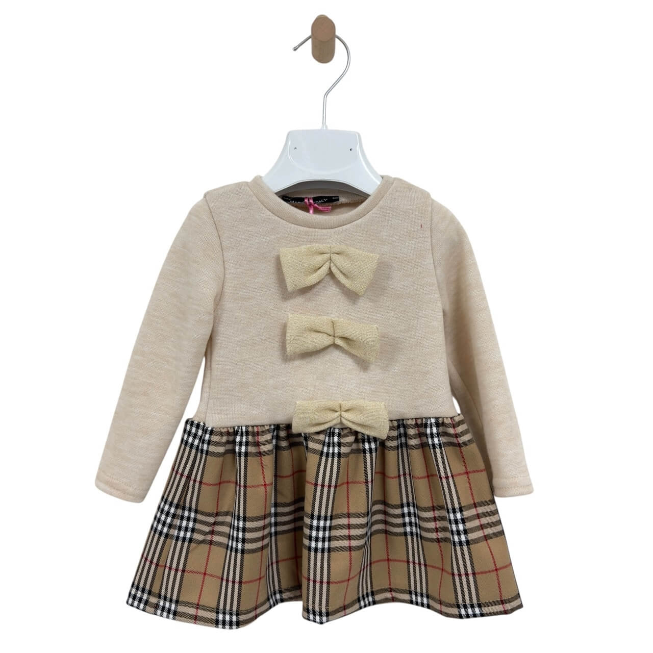Langärmliges Kleid mit dekorativen Schleifen