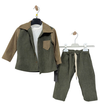 Completo neonato velluto 3 pezzi