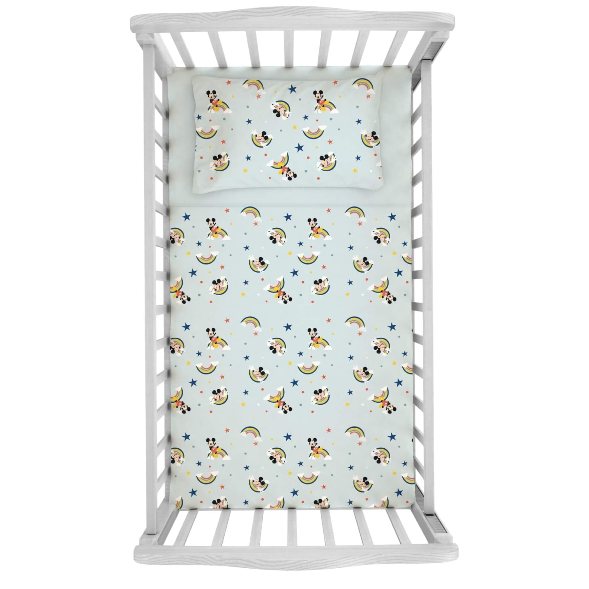 Komplettes Kinderbett-Set Mickey Mouse, 100 % Baumwolle