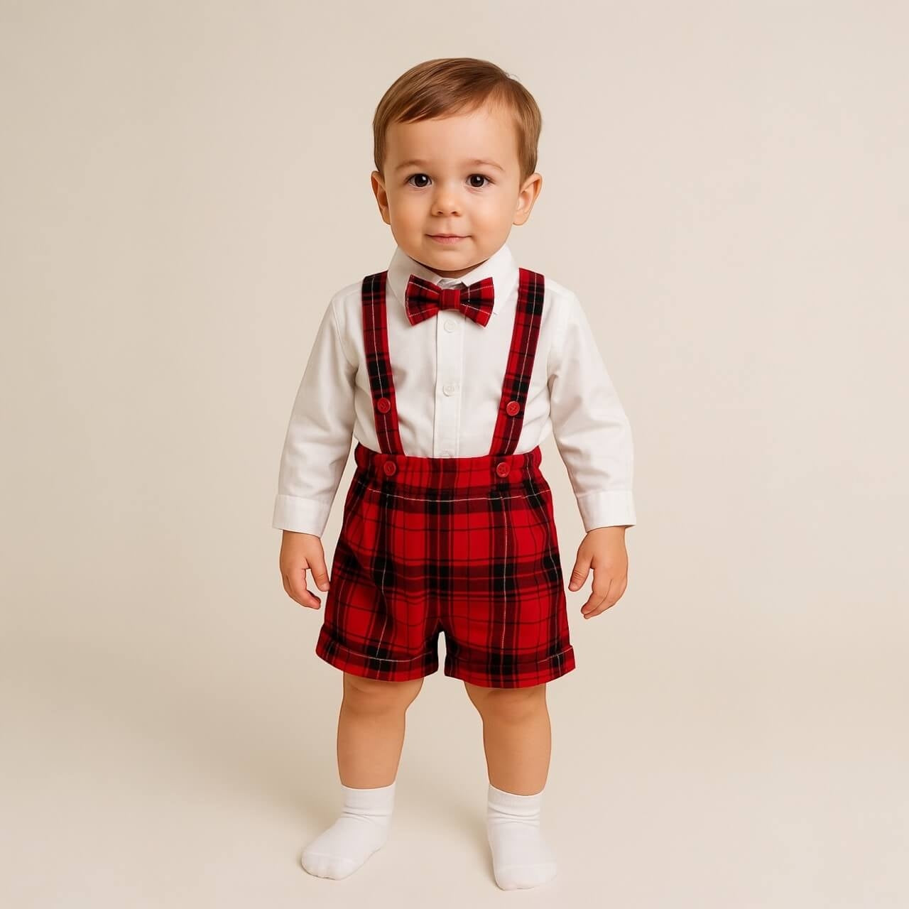 Schottische Latzhose Baby 3-teilig
