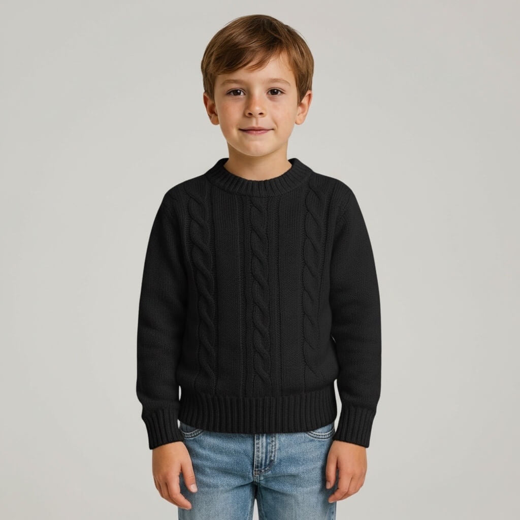 Maglione Treccie Girocollo Bimbo