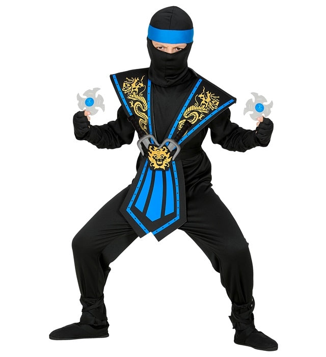 BLAUER KAMPF-NINJA MIT WAFFEN