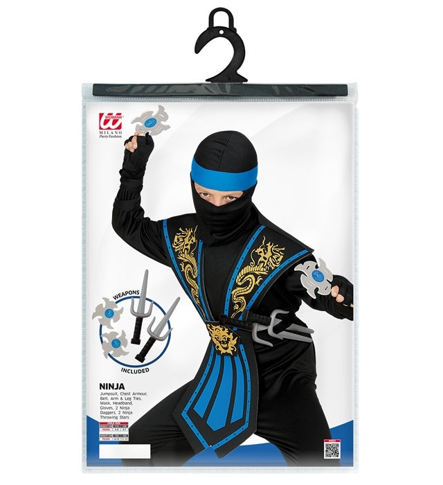 BLAUER KAMPF-NINJA MIT WAFFEN