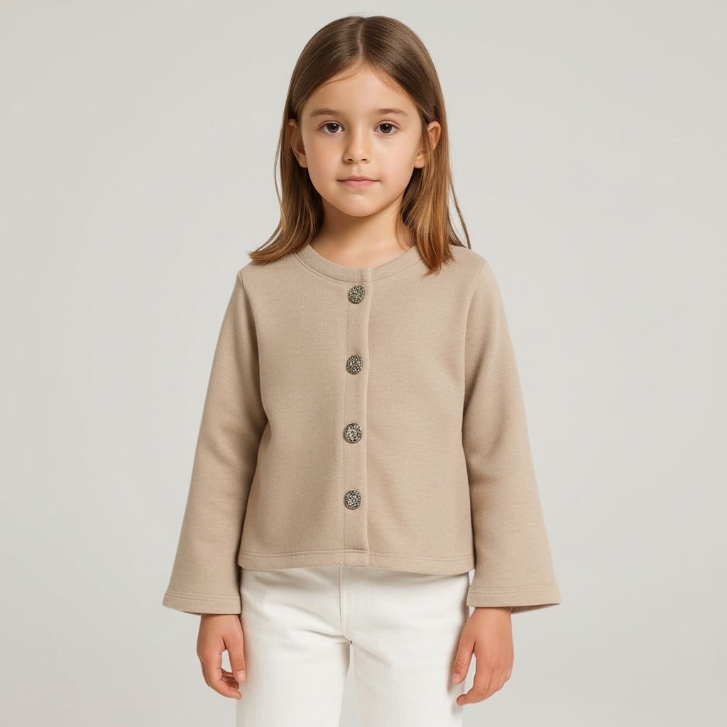 Mädchen-Cardigan mit Schmuckknöpfen