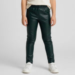 Gefütterte Kunstleder-Leggings für Mädchen