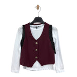 Baumwollshirt und Weste mit Fransen