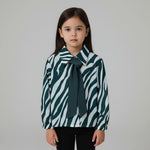 Mädchenhemd mit Zebra-Muster und Krawatte