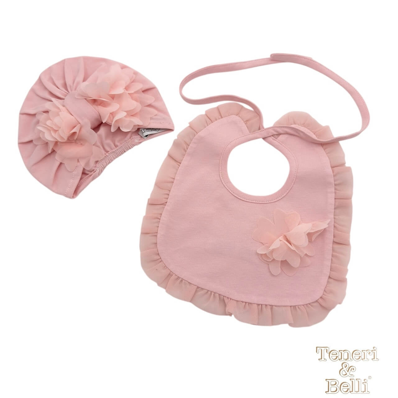 Set Cappello + Bavetta in Cotone Teneri e Belli