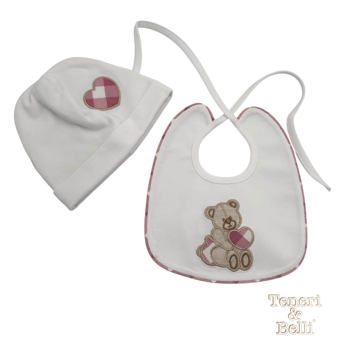 Set Cappello + Bavetta in Cotone Teneri e Belli