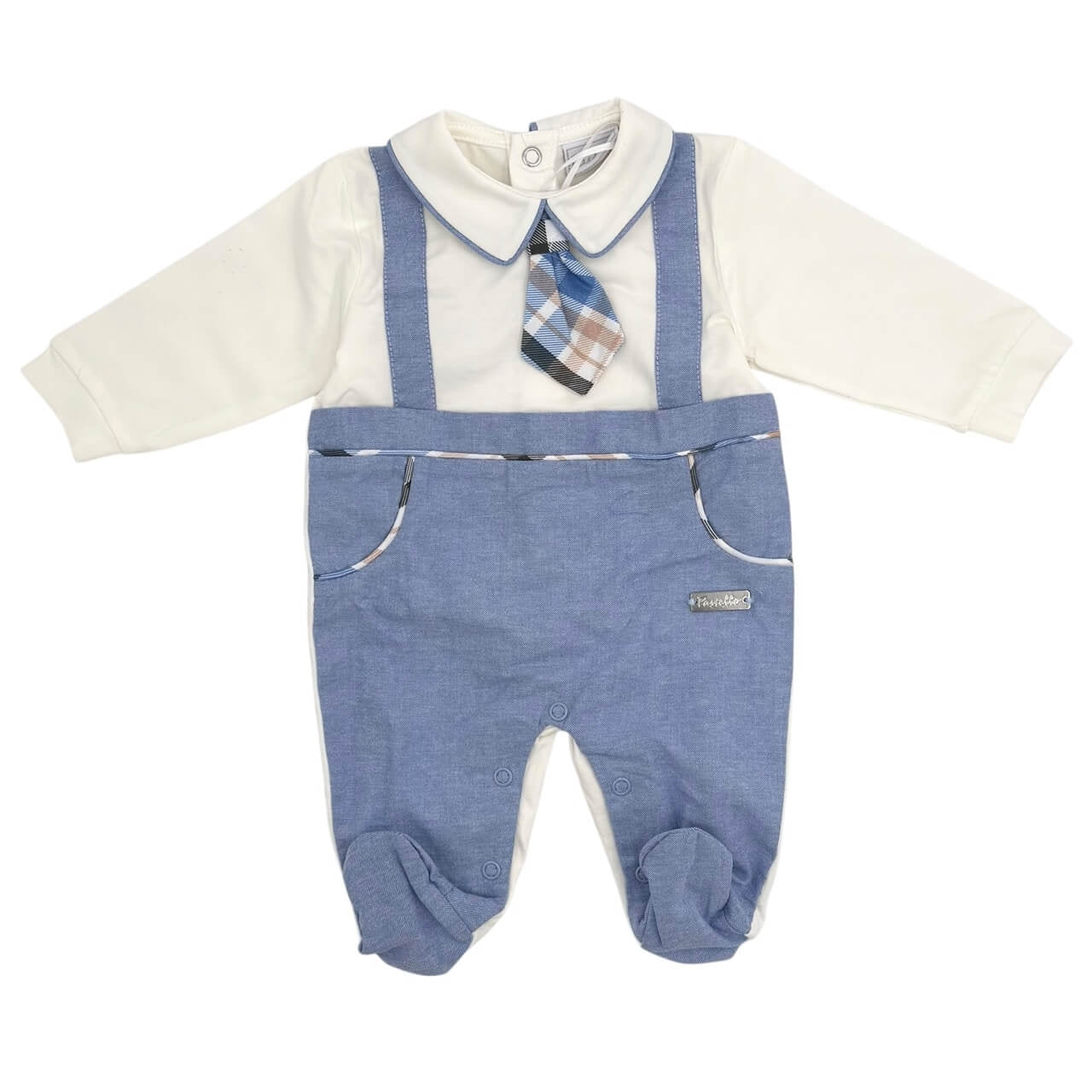 Pastellfarbener Baby-Strampler aus Baumwolle