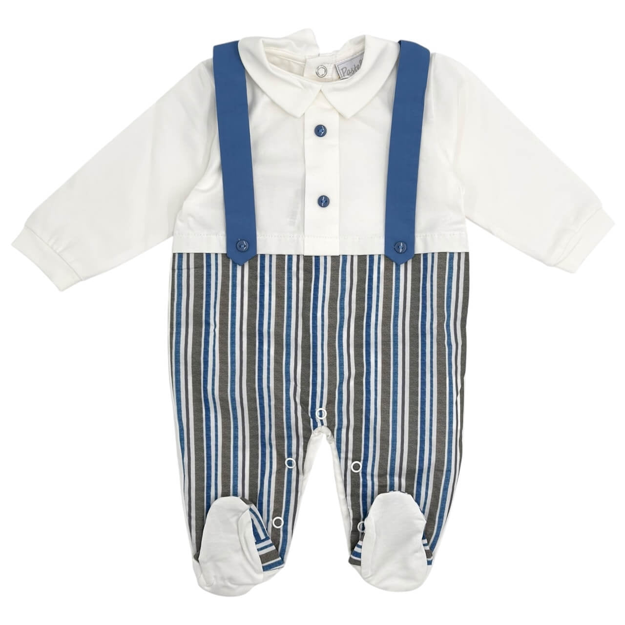 Pastellfarbener Baby-Strampler aus Baumwolle
