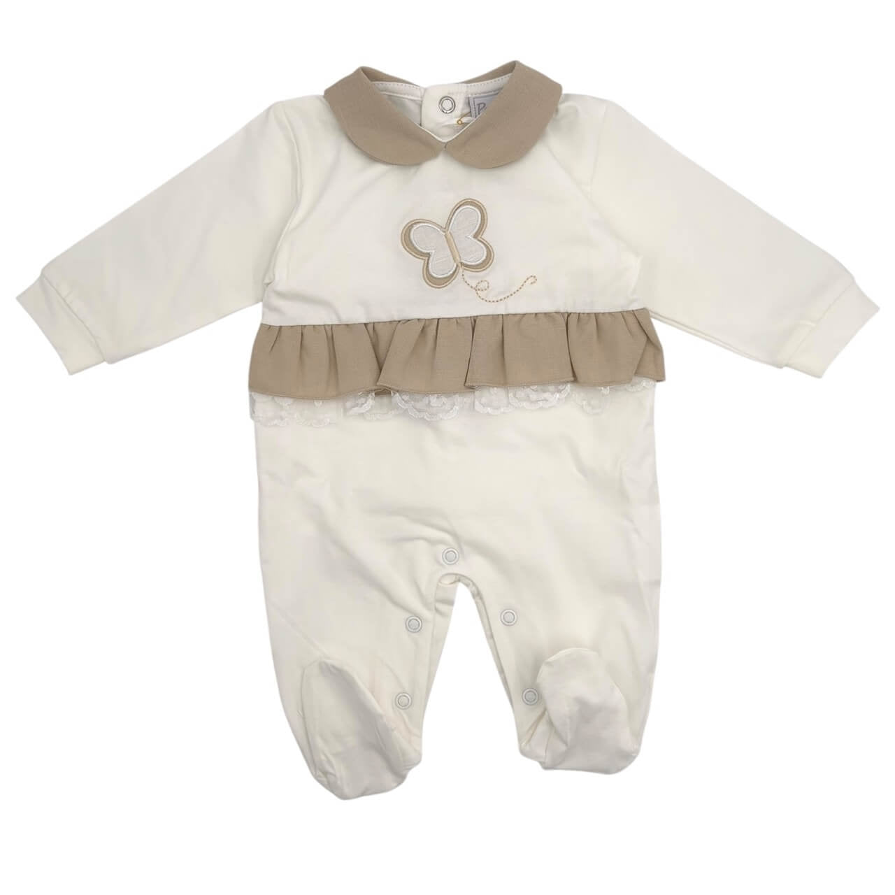 Pastellfarbener Baby-Strampler aus Baumwolle