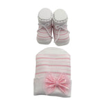 Mütze+Schuhe-Set aus warmer Baumwolle 0/6 Monate