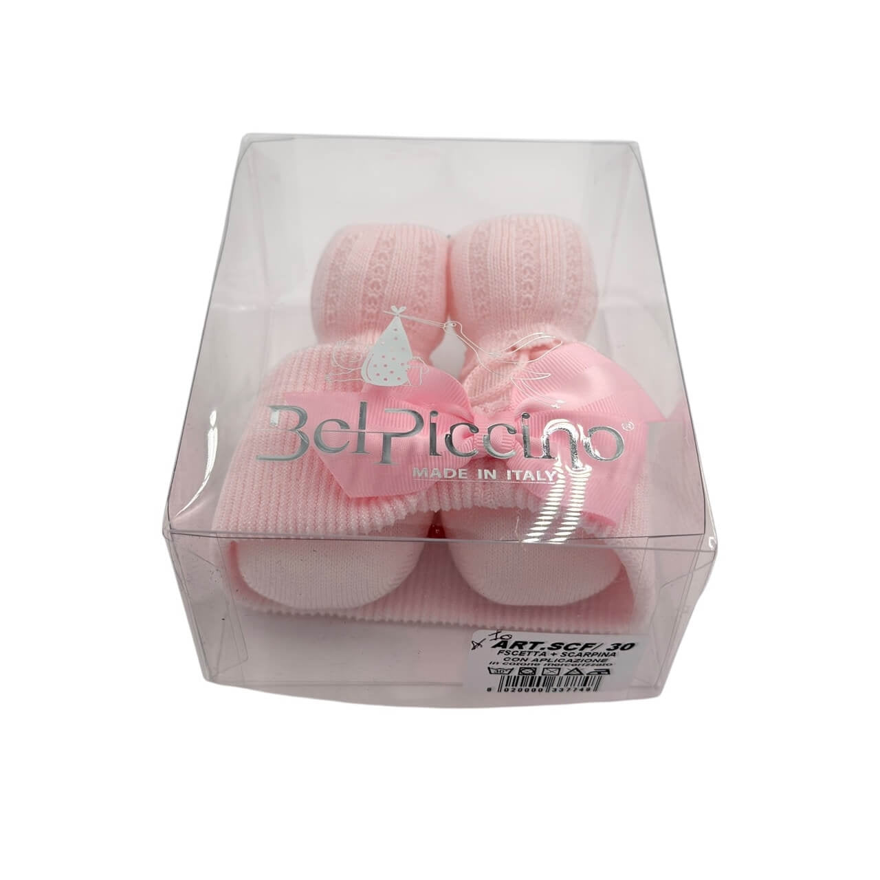 Set Scarpine + Fascia Neonata in Cotone/Filo