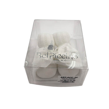 Set Scarpine + Fascia Neonata in Cotone/Filo