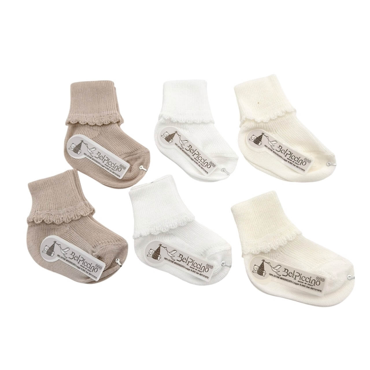 6 Baumwollsocken für Neugeborene