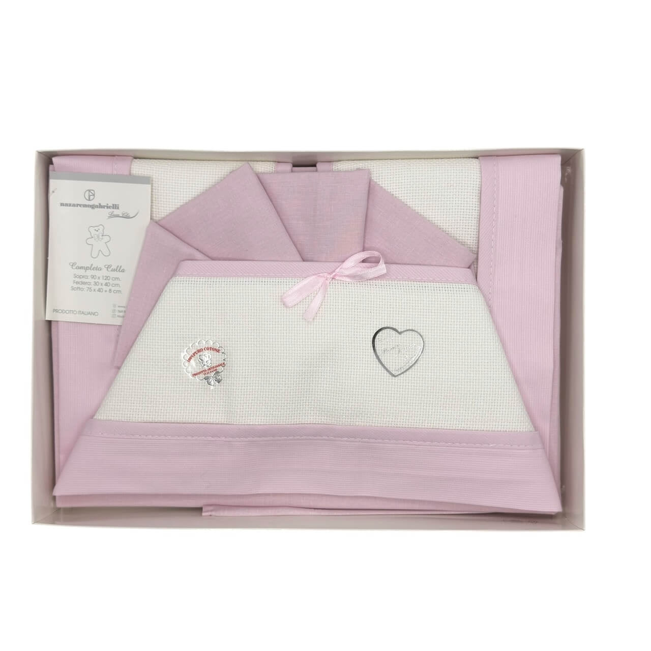 Komplett besticktes Kinderbett/Wiege mit Aida-Stoff aus 100 % Baumwolle