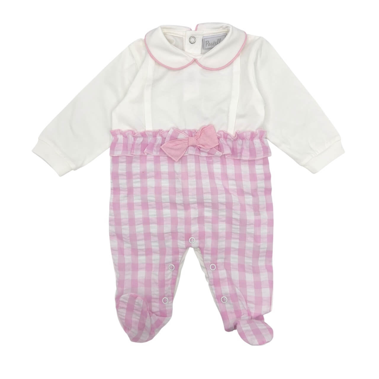 Pastellfarbener Baby-Strampler aus Baumwolle