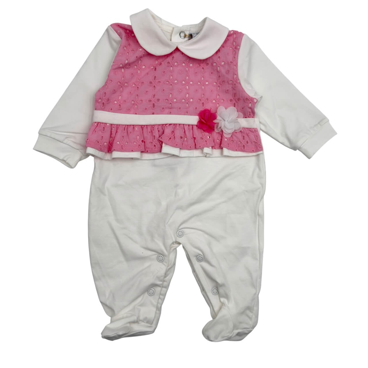 Pastellfarbener Baby-Strampler aus Baumwolle