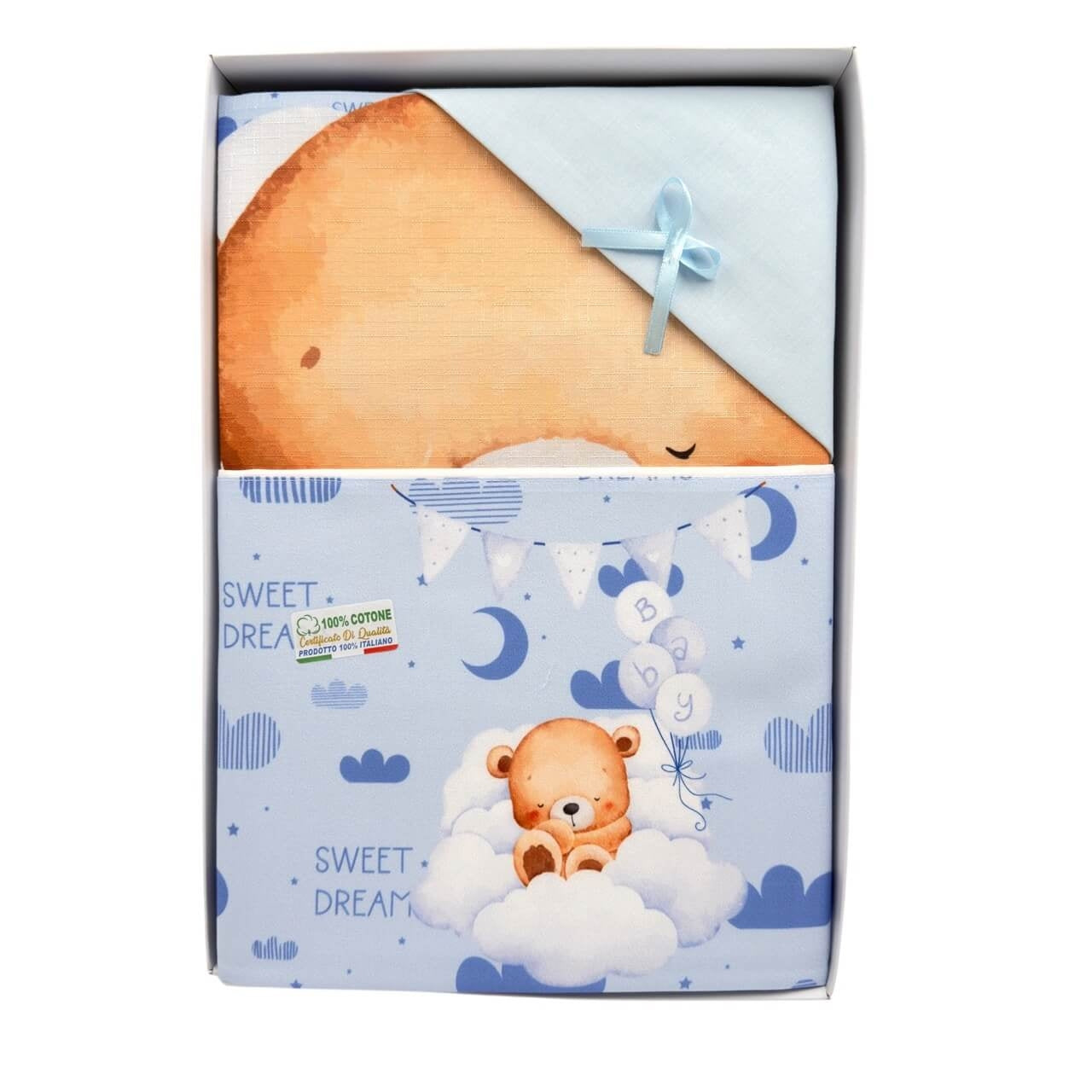 Completo Lenzuola + Copertina in Cotone per Carrozzina