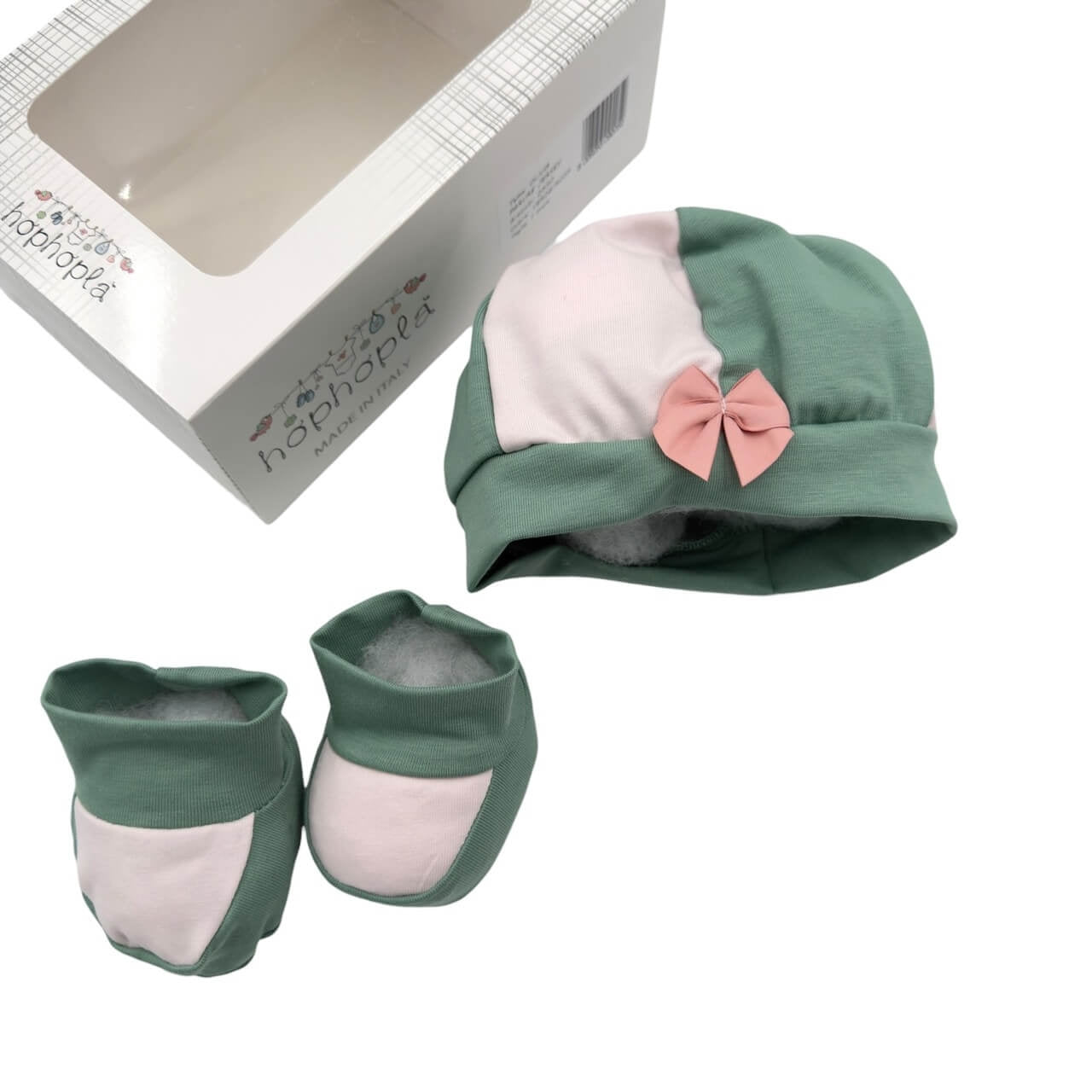 Set Mütze + Schuhe aus Baumwolle HopHoplà Olivia