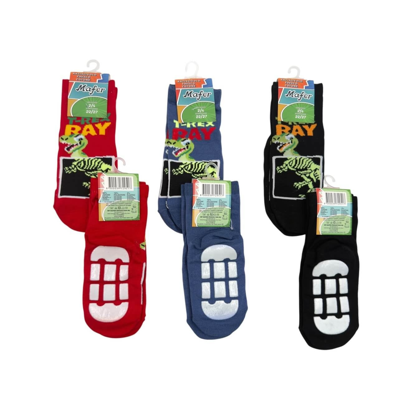 6 Rutschfeste Baby-Socken aus Baumwolle