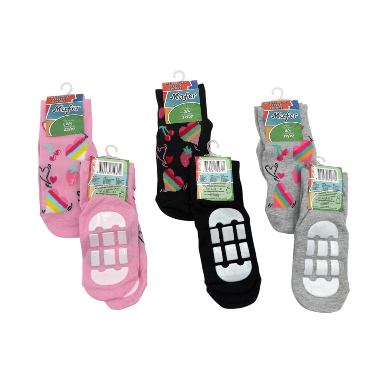 6 Paar Antirutschsocken aus Baumwolle für Babymädchen