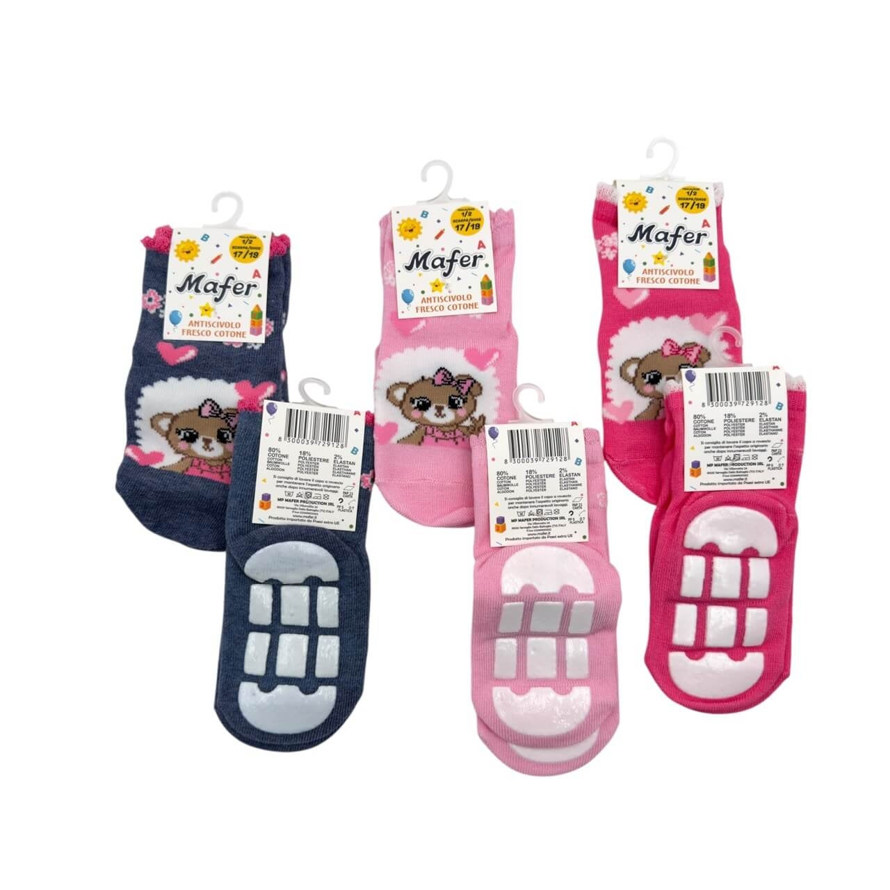6 rutschfeste Baby-Baumwollsocken