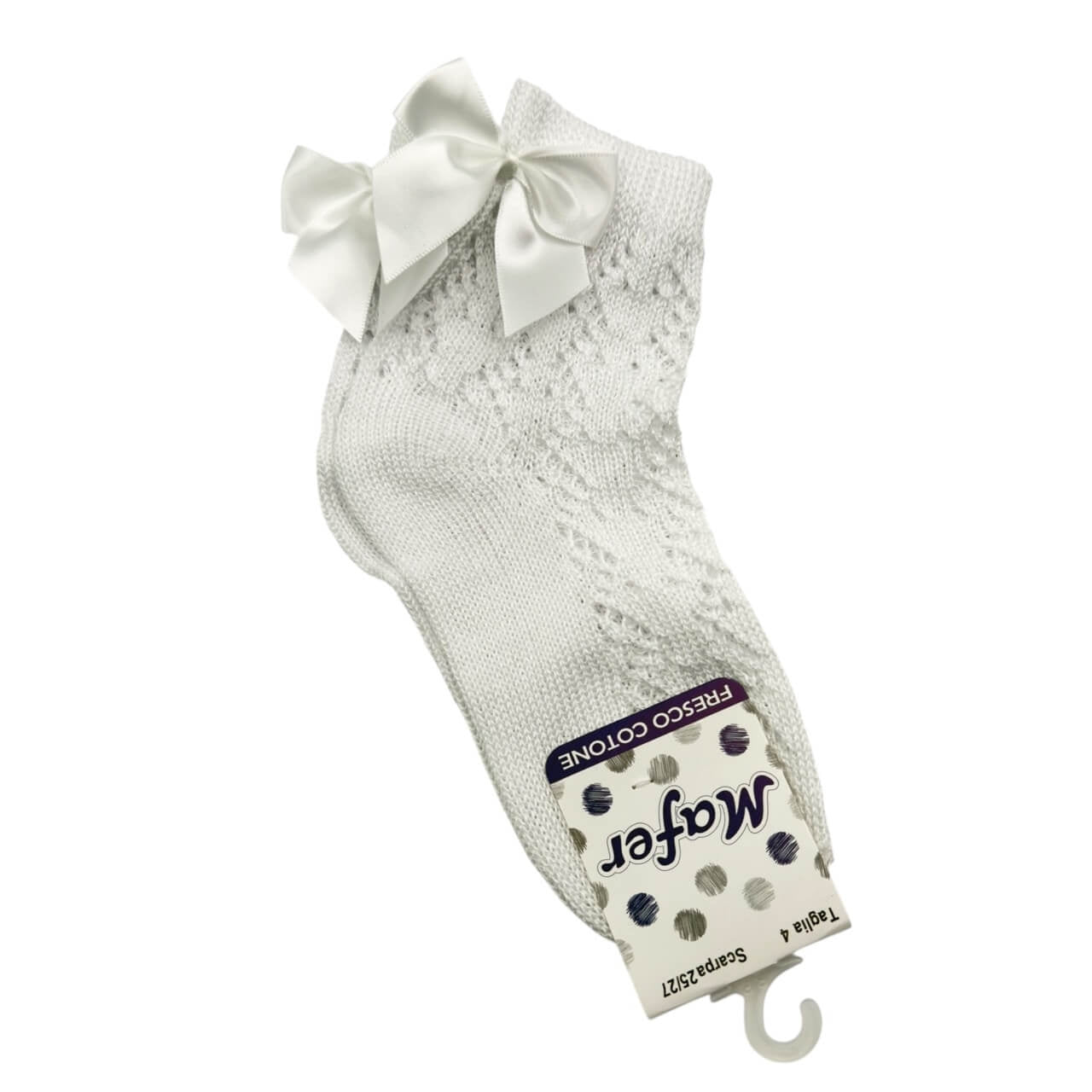 Socke aus Baumwolle/Garn mit Schleife für Babymädchen