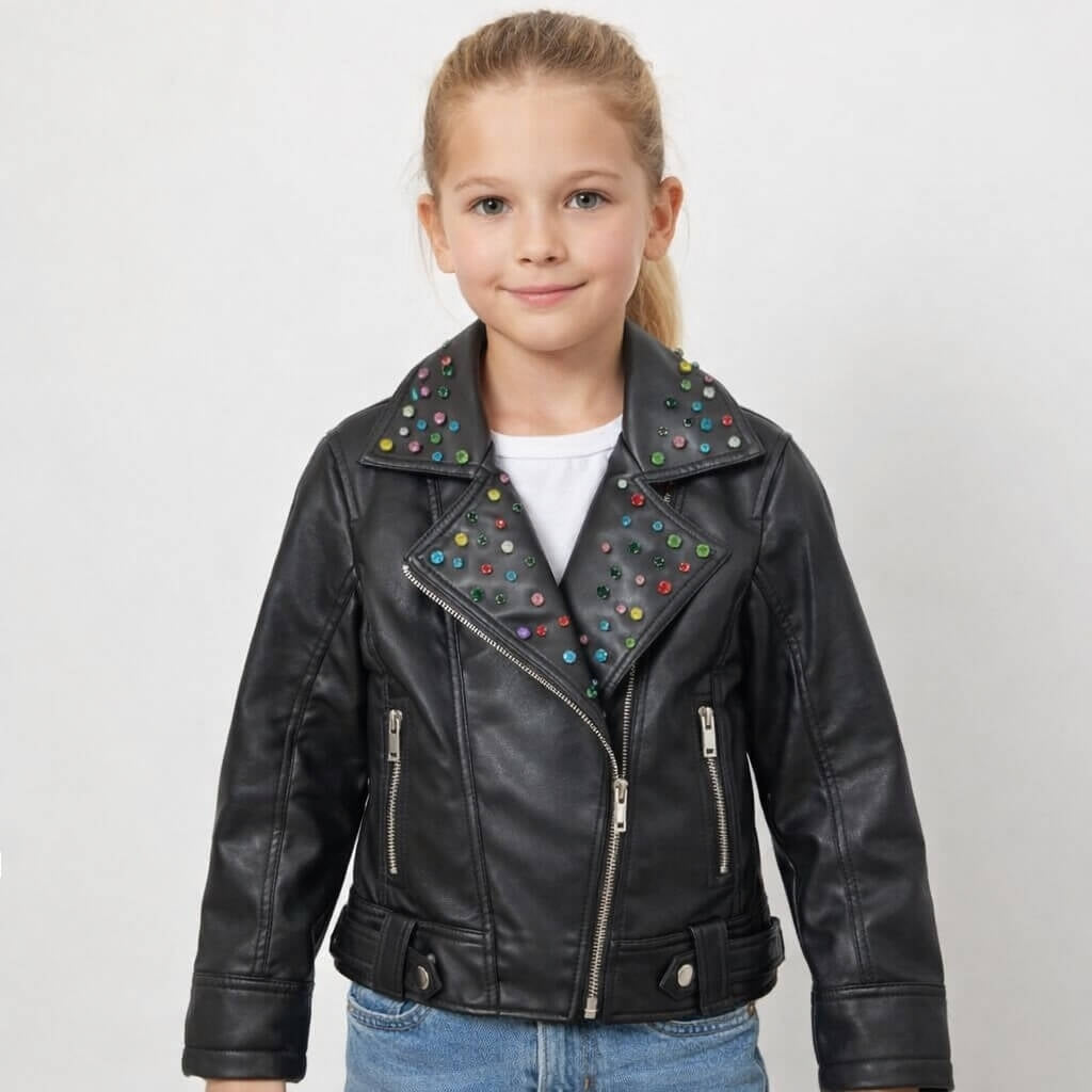 Kunstlederjacke Mädchen Mit Applikationen