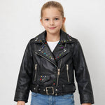 Kunstlederjacke für Kleinkinder mit Applikationen