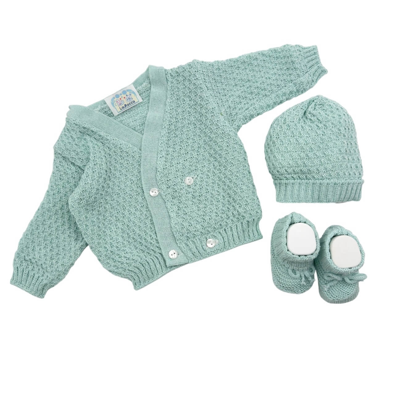 Set Golfino+Scarpette+Cappello in Cotone 0/6 Mesi