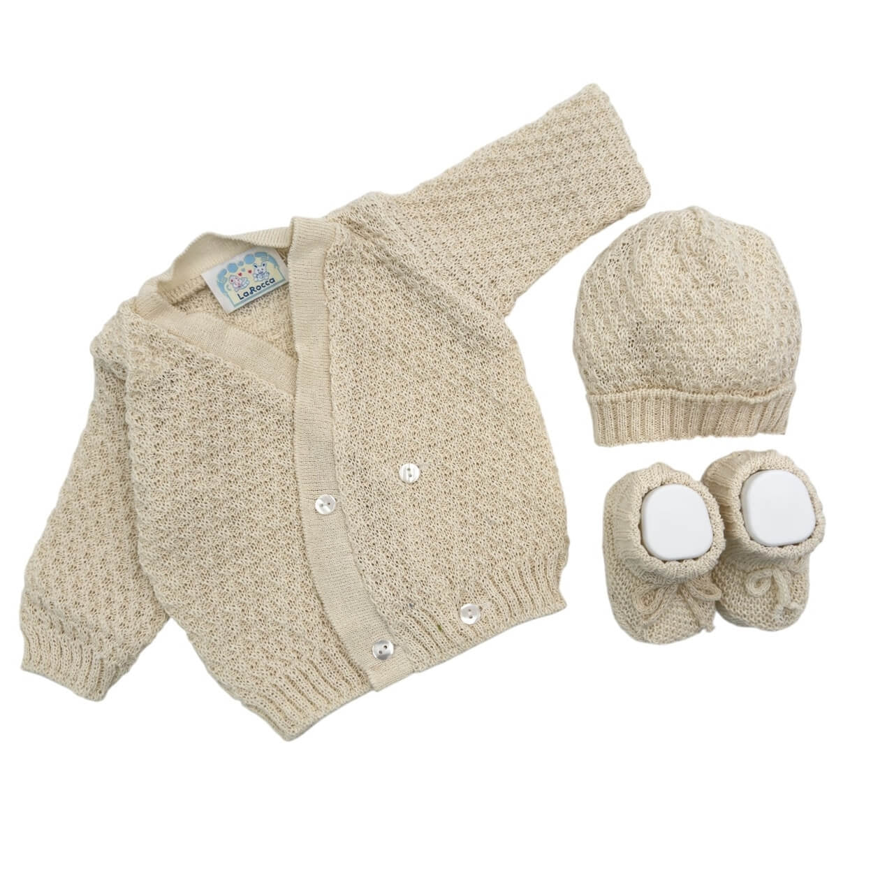 Set Golfino+Scarpette+Cappello in Cotone 0/6 Mesi
