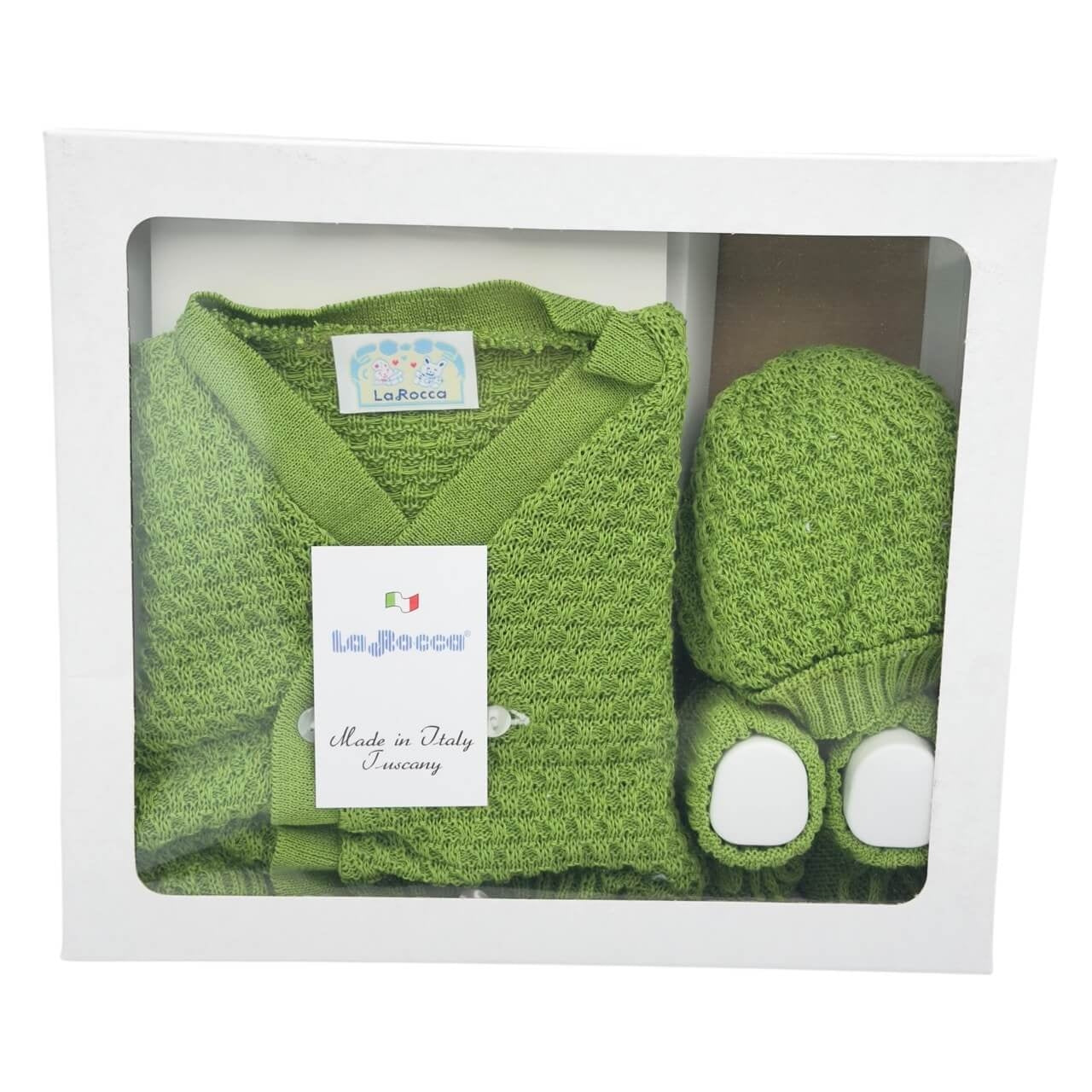 Set Golfino+Scarpette+Cappello in Cotone 0/6 Mesi