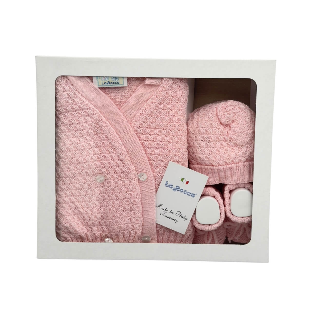 Baumwollpullover+Schuhe+Mütze-Set 0/6 Monate