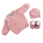 Baumwollpullover+Schuhe+Mütze-Set 0/6 Monate