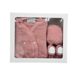 Baumwollpullover+Schuhe+Mütze-Set 0/6 Monate