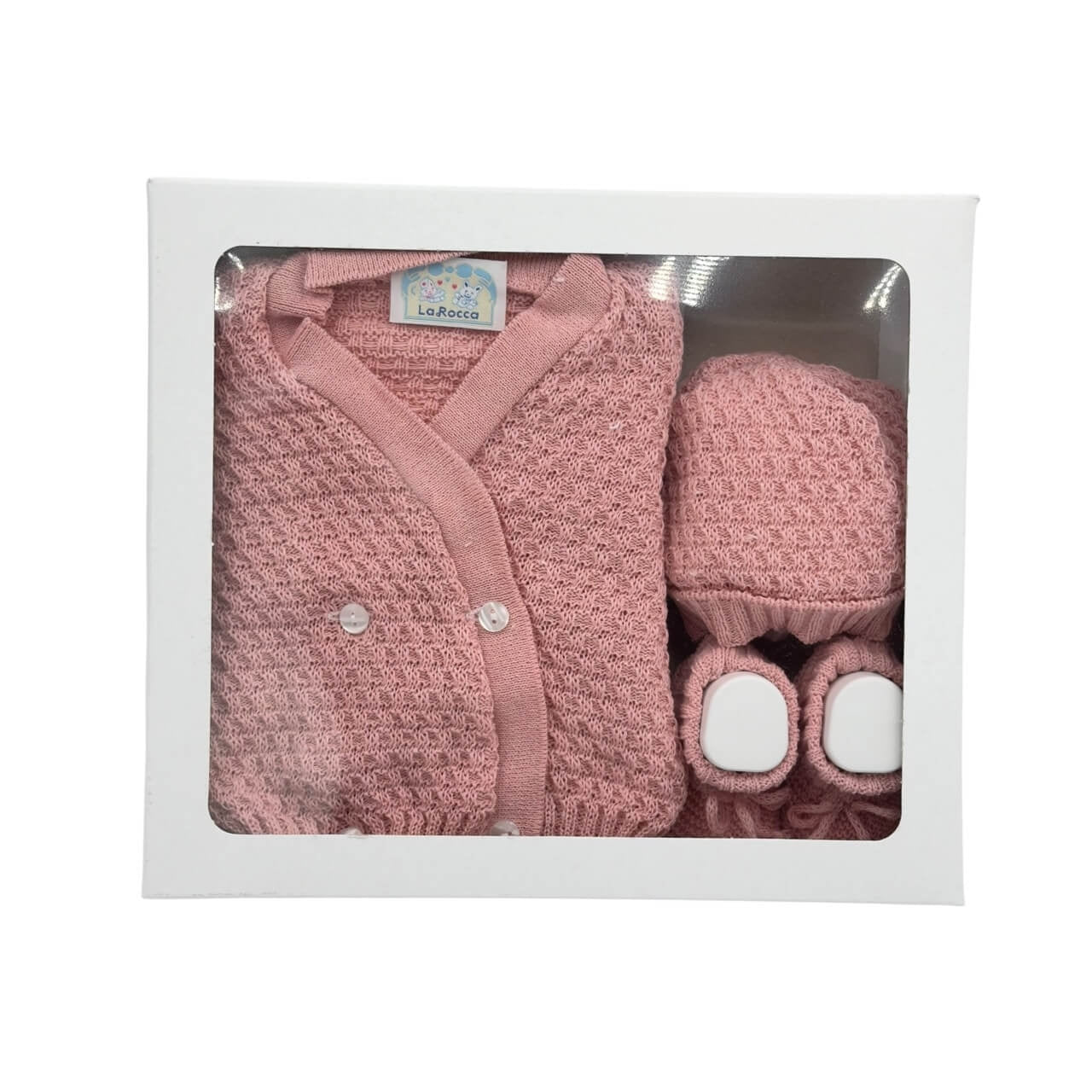 Baumwollpullover+Schuhe+Mütze-Set 0/6 Monate
