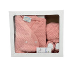 Baumwollpullover+Schuhe+Mütze-Set 0/6 Monate